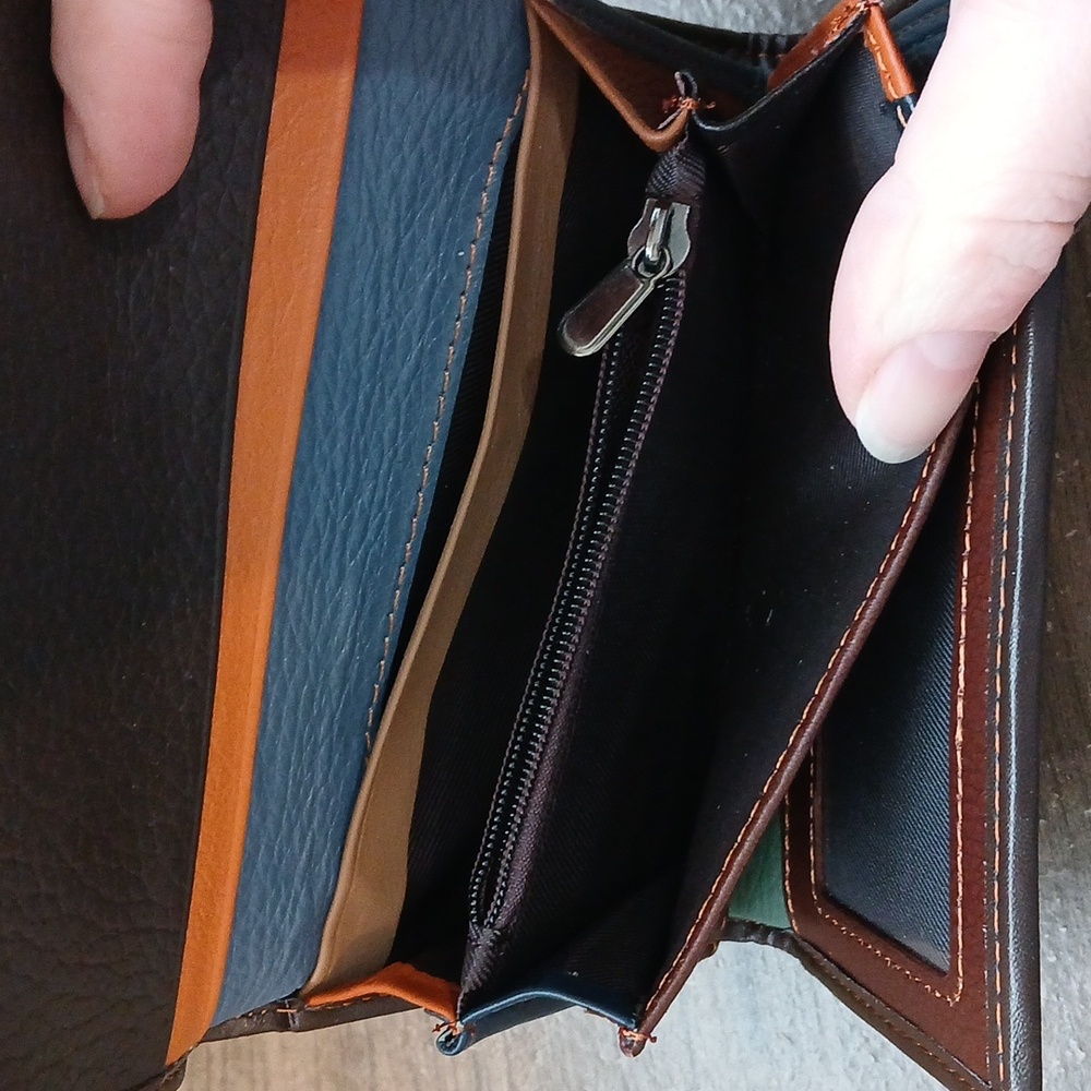 Temanli Multicolored Patchwork Wallet Extra Pocke… - image 6